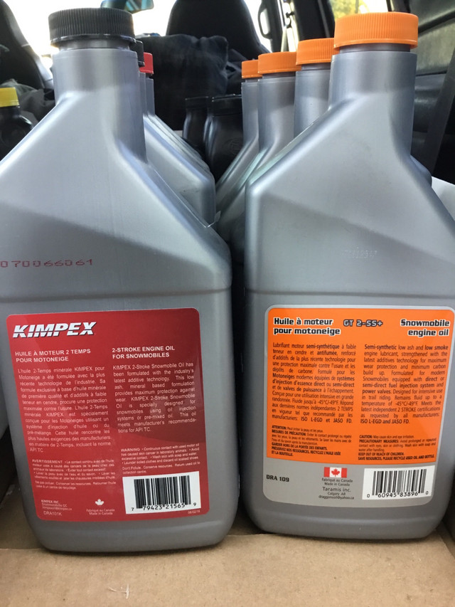 2-Stroke oil Kimpex premix or injection systems snowmobile etc. in Snowblowers in City of Toronto - Image 2