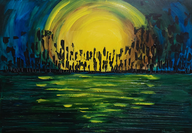 Original Painting - Sunset Bright in Arts & Collectibles in Hamilton