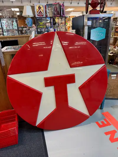 Large single sided plastic Texaco sign , View more