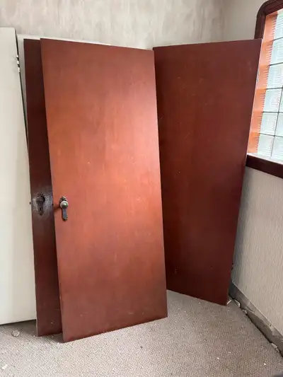 Solid wood doors with hardware. $400 OBO