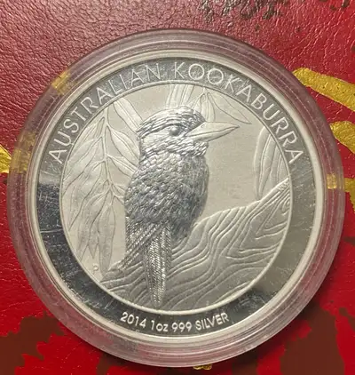 For sale is a 2014 Australian Kookaburra 1oz .999 silver coin. This coin is in used condition. It co...