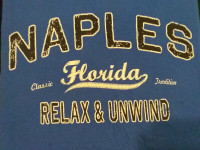 Naples Florida blue, long sleeved T-shirt, Medium, $10