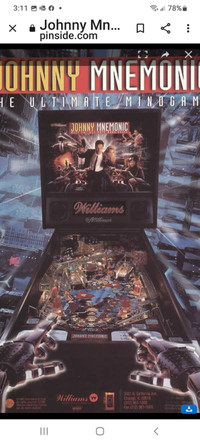 Johnny Mnemonic Pinball Machine...