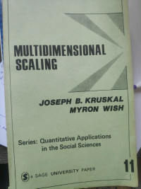 Multidimensional scaling - Joseph Kruskal, Myron Wish
