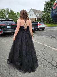 Sparkly Black Prom dress and prom shoes