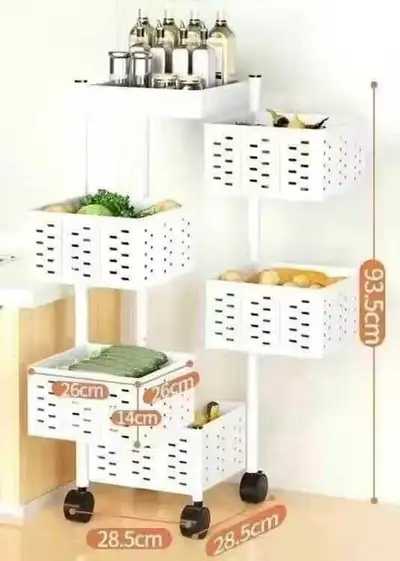 Brand New Mobile Rotatable 5-Tier Storage Shelf, View more