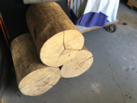 Wooden stump stools