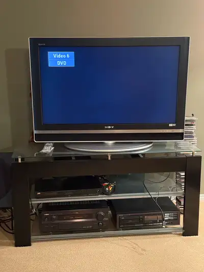 TV stand with TV, View more