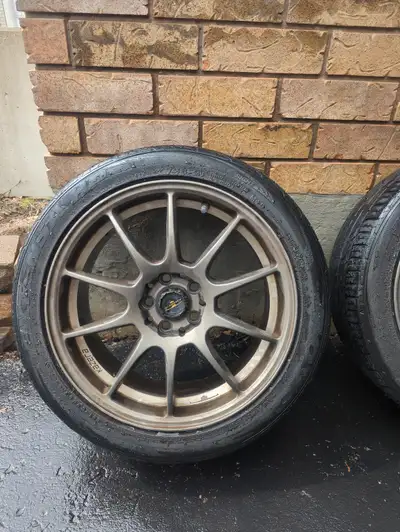 Set of 4 bronze Kazera KZP rims. - 17x7.5J - ET 48 Offset - PCD 100 Bolt Pattern - 73.1mm Center Bor...