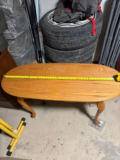 Solid oak Mennonite made table.