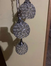 Crystal Ball Style pendant lights, rope light. 