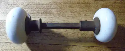 4 antique door knobs + door handle set - porcelain, View more