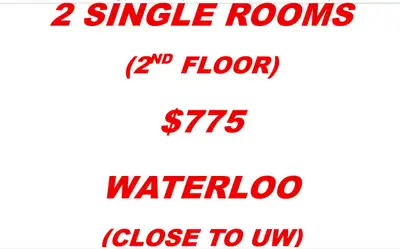 2 ROOMS UPPER LEVEL for rent, CLOSE TO UNIVERSITY OF WATERLOO!