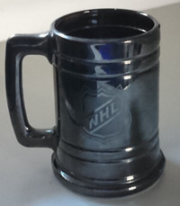 Vintage NHL Toronto Maple Leafs Black Glass Mug