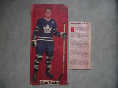 This original, ungraded vintage photo features Allan Stanley of the Toronto Maple Leafs during the 1...