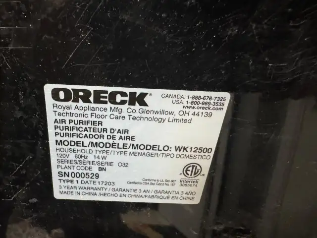 Oreck Tru Response Air Purifier in Heaters, Humidifiers & Dehumidifiers in Saskatoon - Image 5