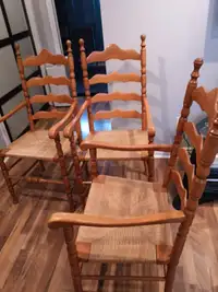 Three Vintage Ladder back chairs