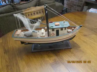 vintage wood model shrimp boat, View more