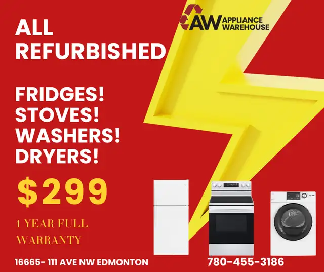 $299 ALL REFURBISHED WASHERS! DRYERS! FRIDGES! STOVES!628632789909791223