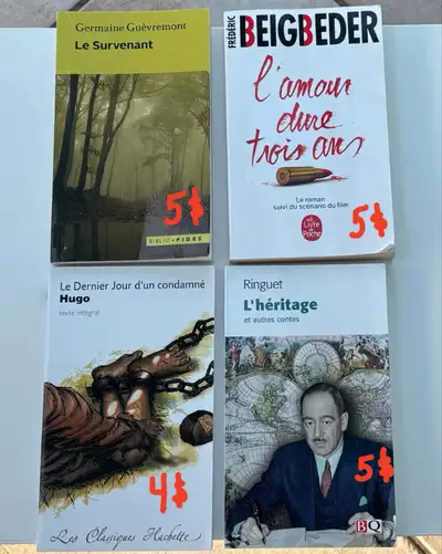 Livres Guèvremont, Beigbeder, Hugo, Ringuet, View more