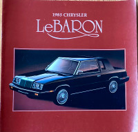 1985 CHRYSLER LeBARON AUTO BROCHURE FOR SALE