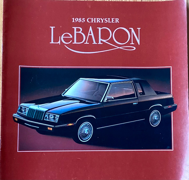 1985 CHRYSLER LeBARON AUTO BROCHURE FOR SALE dans Art et objets de collection  à Ville de Montréal