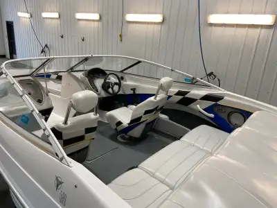 It has a Volvo 5.0 in it it is in perfect shape runs good and has been stored inside its whole life....