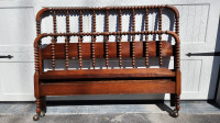 Antique solid maple spindle headboard and footboard