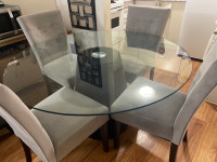  Round Glass Dining Set (5 chairs) READ DESCRIPTION FIRST