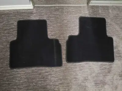 1 pair of black fabric floor mats - Excellent condition - Rear - Black fabric - Grey perimeter