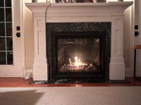 Marquis gas fireplace and mantle - beautiful!