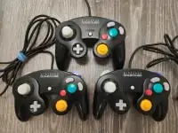 Original Black Gamecube Controllers -  (New ThumbGrip)