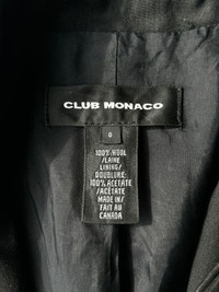 Club Monaco Black Jacket 100%wool