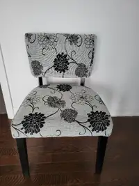 Grey and Black Floral accent chair