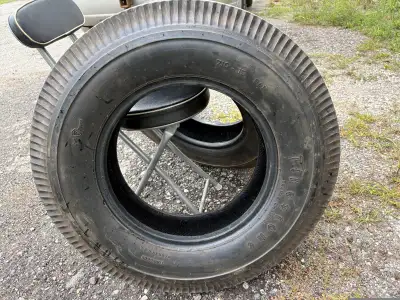 Pair of new Firestone 7.10 x 15 tires. Used to move around race car only $900. GT Qualifier 225x70x1...