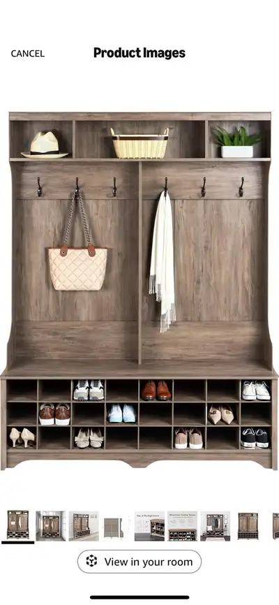 Coat bench and organizer, View more