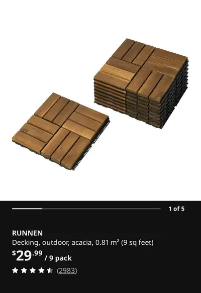 IKEA RUNNEN outdoor tiles - 50pcs, View more