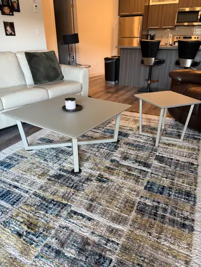 Modern Glass & Metal Coffee Table Set — Structube — 2 Pieces Description: Stylish matching coffee ta...