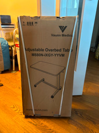 BNIB - Adjustable Overbed Table with Wheels