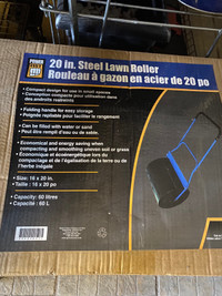  Metal lawn roller, 20” wide, $124 