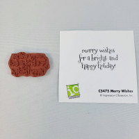 Merry Wishes Rubber Cling Stamp Impression Obsession Bright Holi