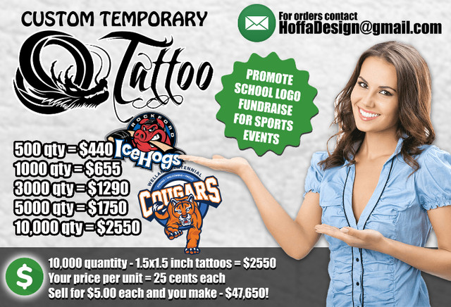 Brandon Event Marketing Fake tattoo Temporary Tattoos Logo in Other Business & Industrial in Brandon - Image 4