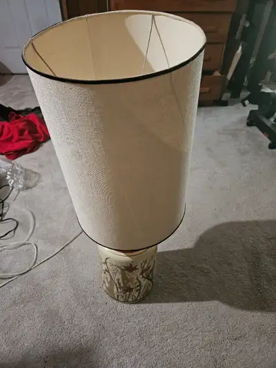 2 Vintage MCM-Style 33" Floral Ginger Jar Porcelain Table Lamps, View more