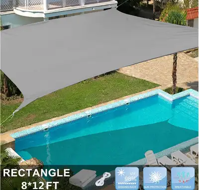 Rectangle Sun Shade Sail 110x100in – UV Blocking Outdoor Canopy, View more