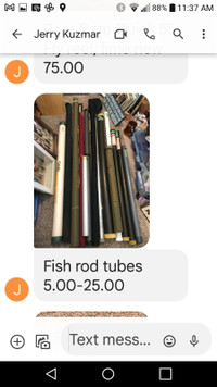 Assorted fishing rod tubes.