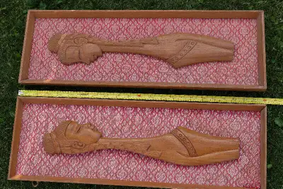 vintage Thailand Wood sculpture wall set (1970s), View more