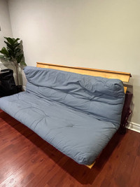 Futon with wooden base