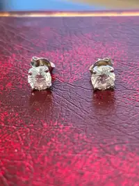 Lab grown diamond stud earrings  - 1.56tcw