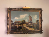 Large vintage oil painting - G. Bovard
