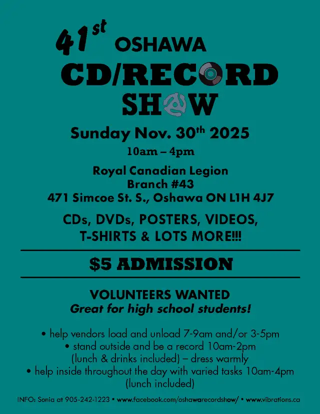 OSHAWA CD/RECORD SHOW - SUNDAY NOV. 30th 202563915384328707121